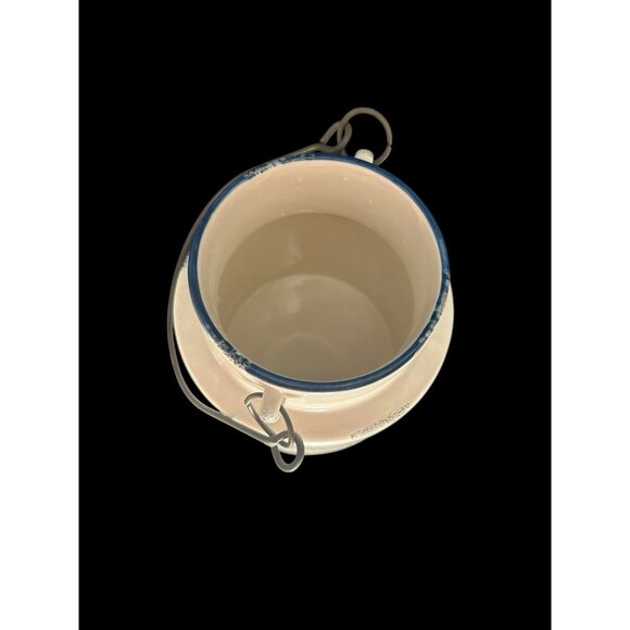 Mason Craft & More White Rustic Milk Churn Ceramic Storage Jar 8” Suction Lid - Picture 5 of 9